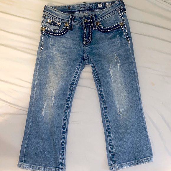 kids 12 miss me jeans, cuff capri, good condition - Picture 1 of 4